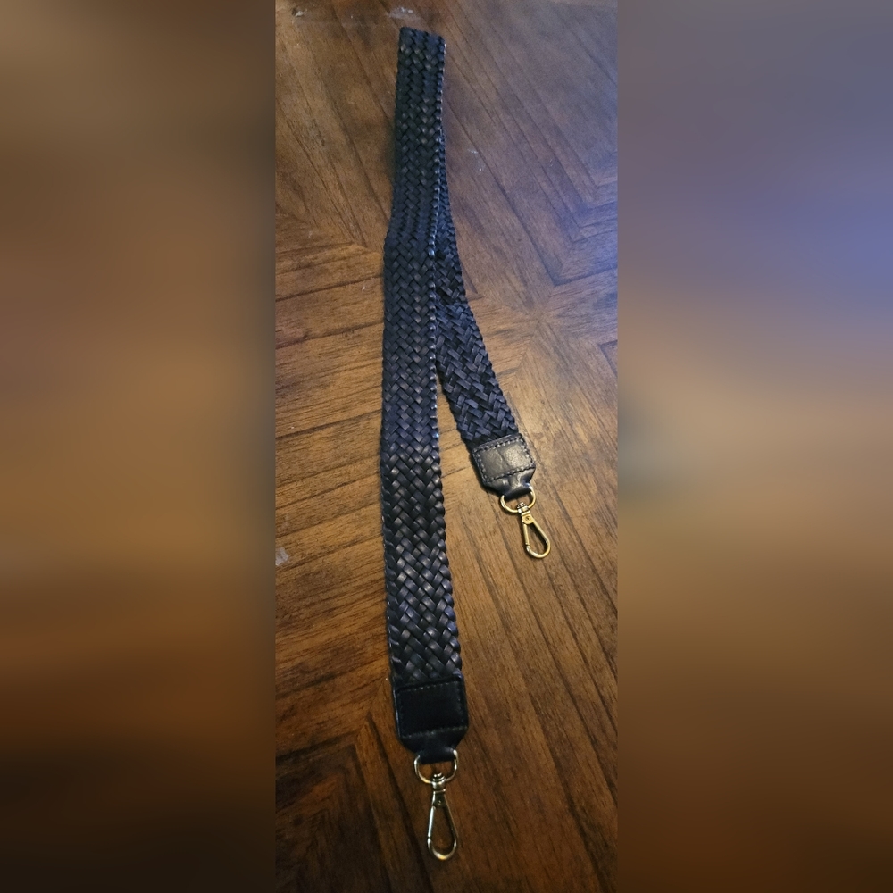 Braided Leather Crossbody Strap